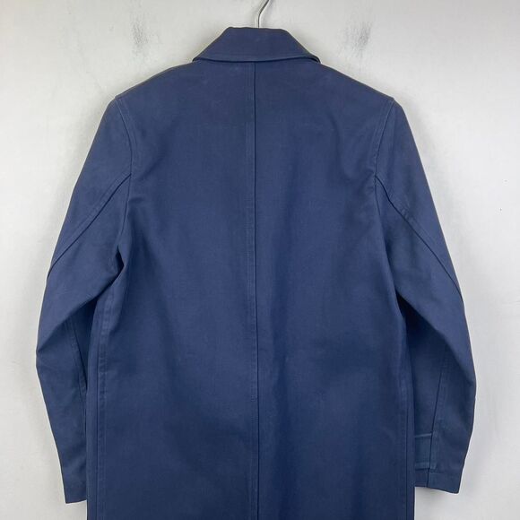 Ralph Lauren Black Label Womans Pea Coat Blue Cotton Solid Long Pockets Size 6 - Picture 4 of 8